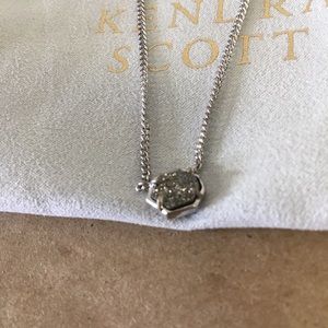 Kendra Scott MABEL Platinum Drusy 16” Necklace